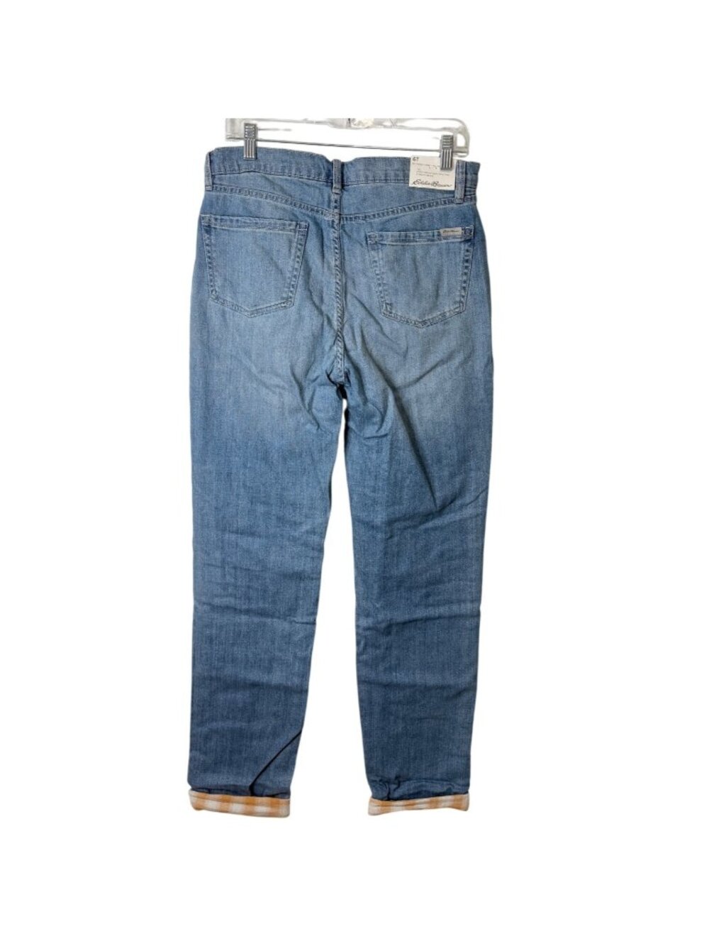 Eddie Bauer Women Size 6 Tall Jeans Boyfriend Flannel Lined Midrise Straight NEW - Picture 2 of 9